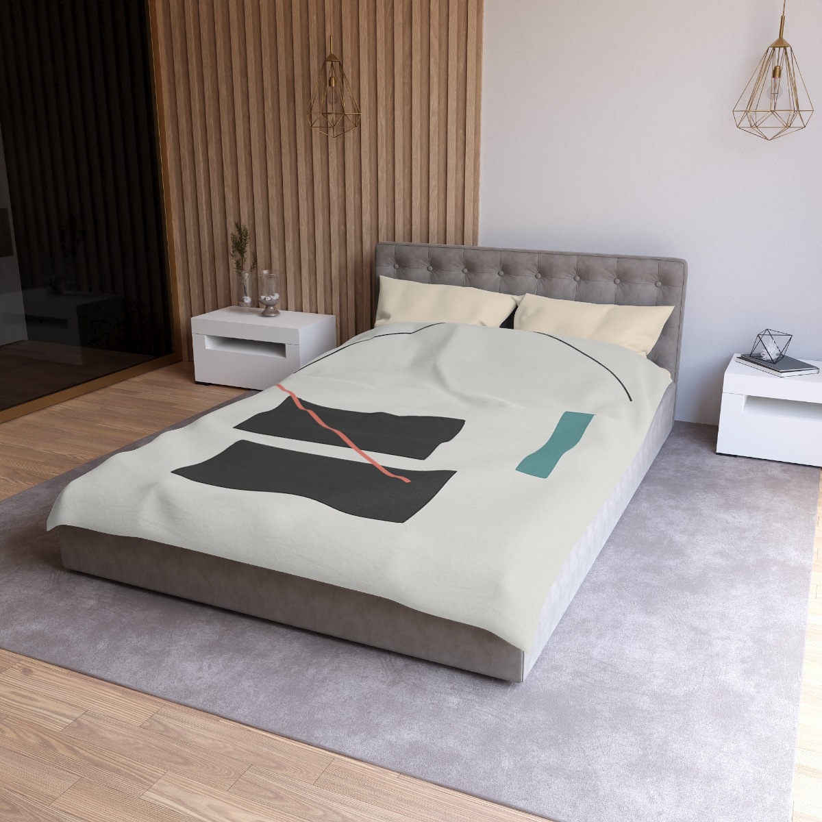 Stacked Rectangles With Crossing Arc trendy bedroom duvets