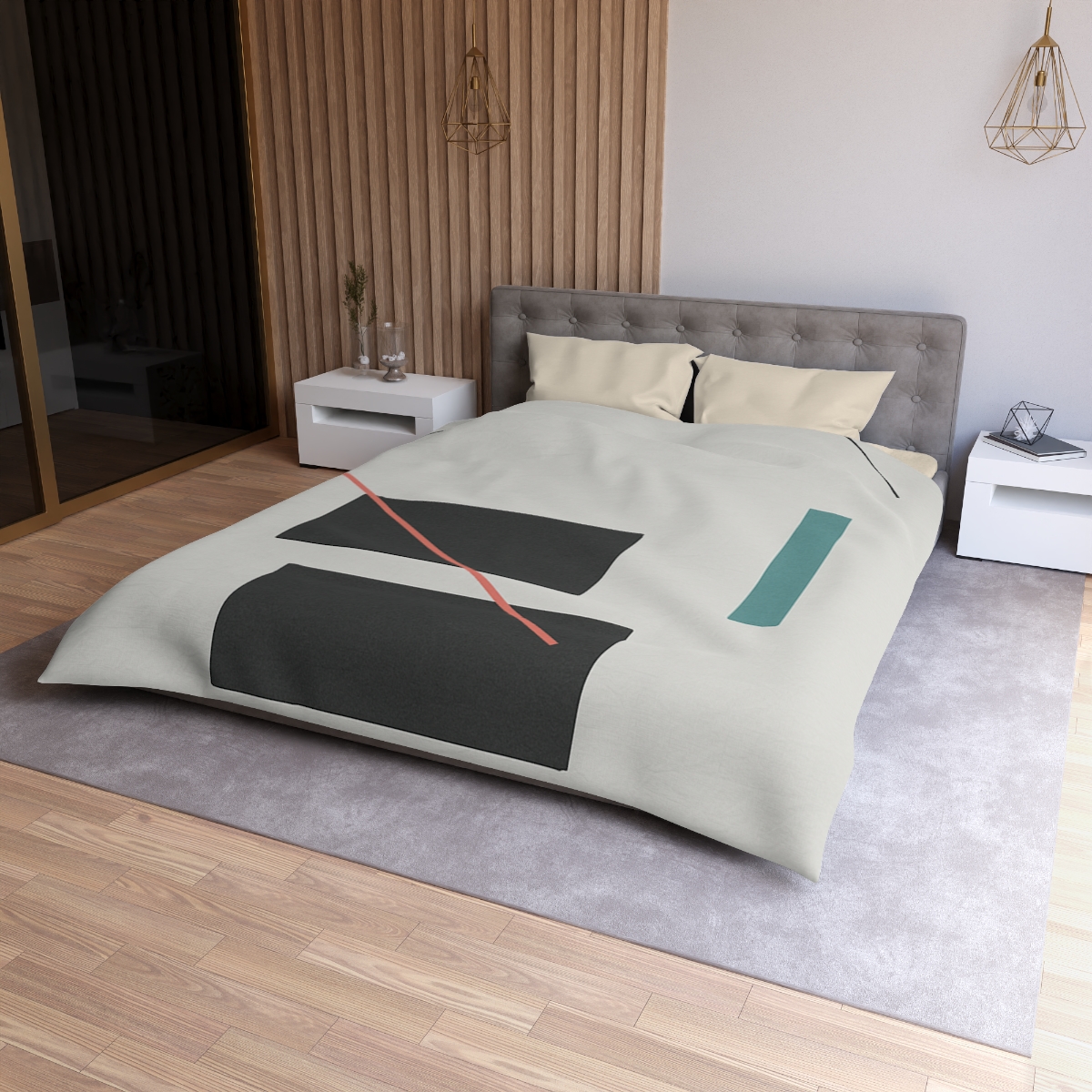 Stacked Rectangles With Crossing Arc trendy bedroom duvets