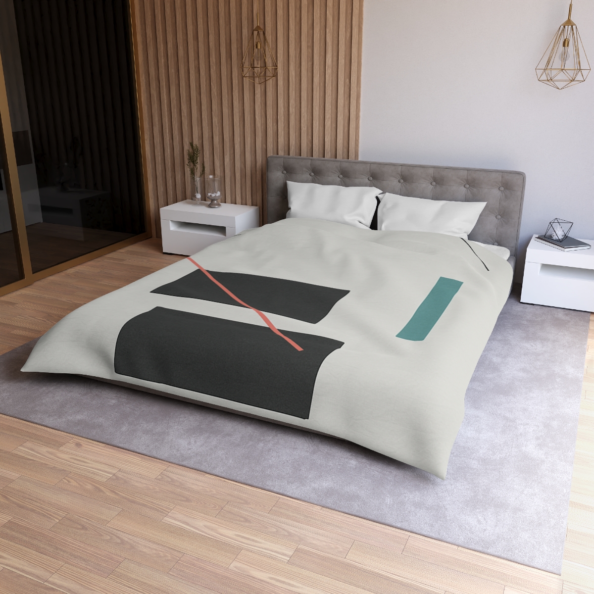 Stacked Rectangles With Crossing Arc trendy bedroom duvets