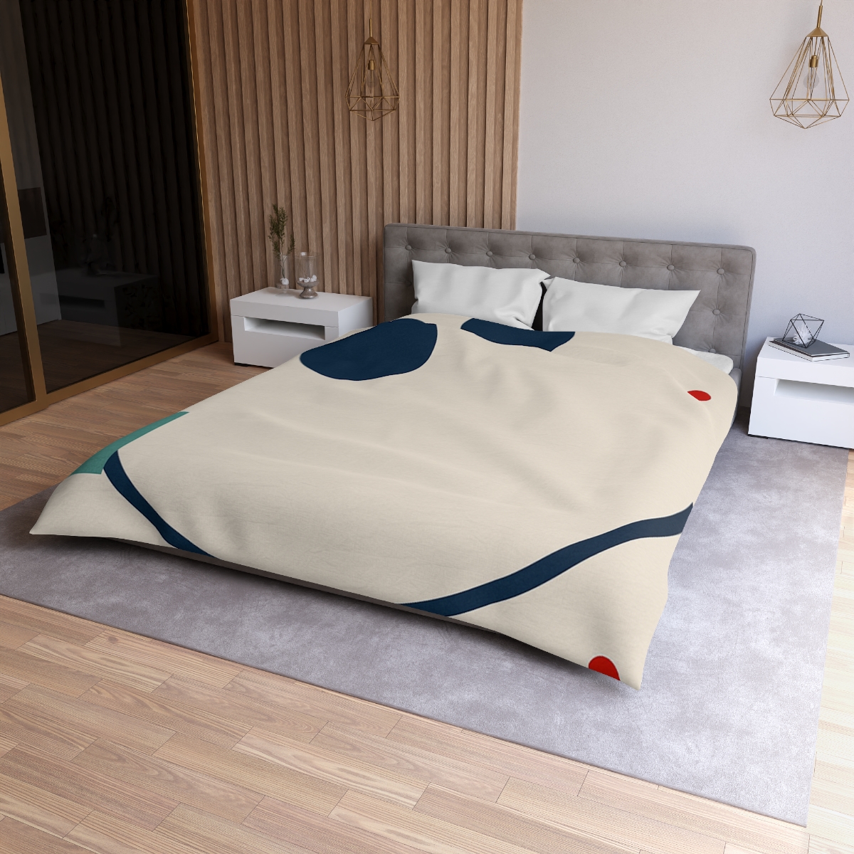 Staggered Arc With Three Points designer printed duvets