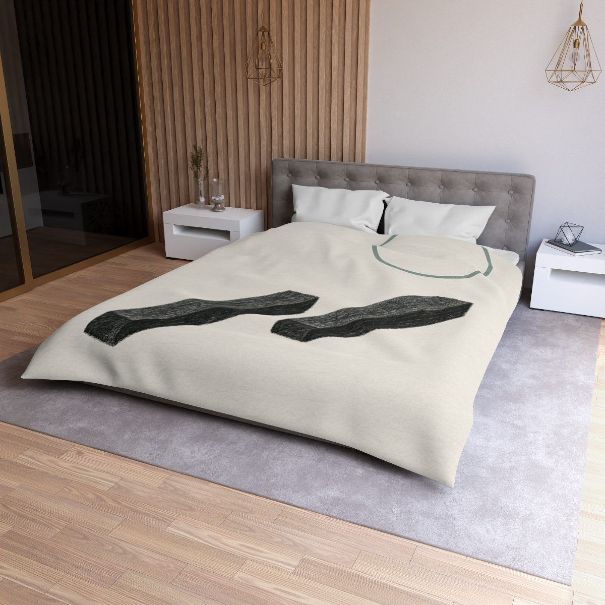 Staggered Bars With Floating Ring unique patterned duvets