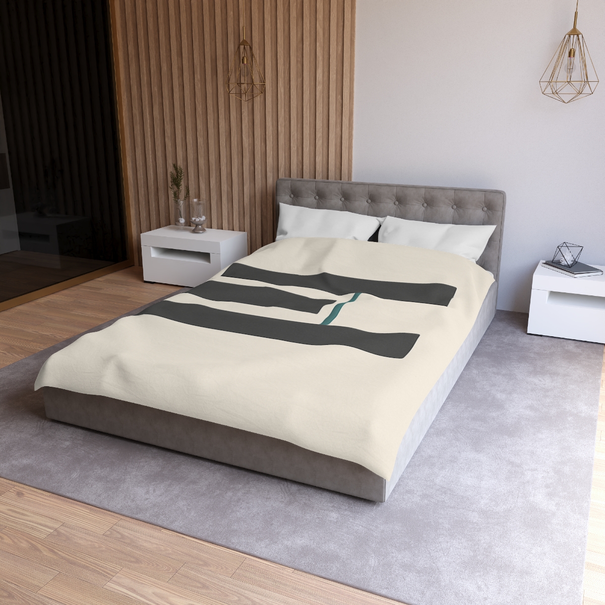 Staggered Bars With Quiet Opening designer printed duvets