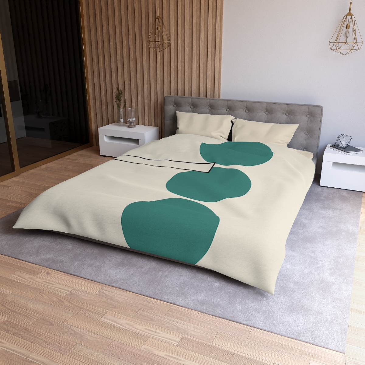 Staggered Circle Trio With Offset Bar warm winter duvets