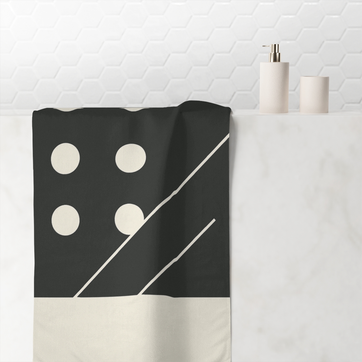 Staggered Dot Grid Slice soft cotton towels