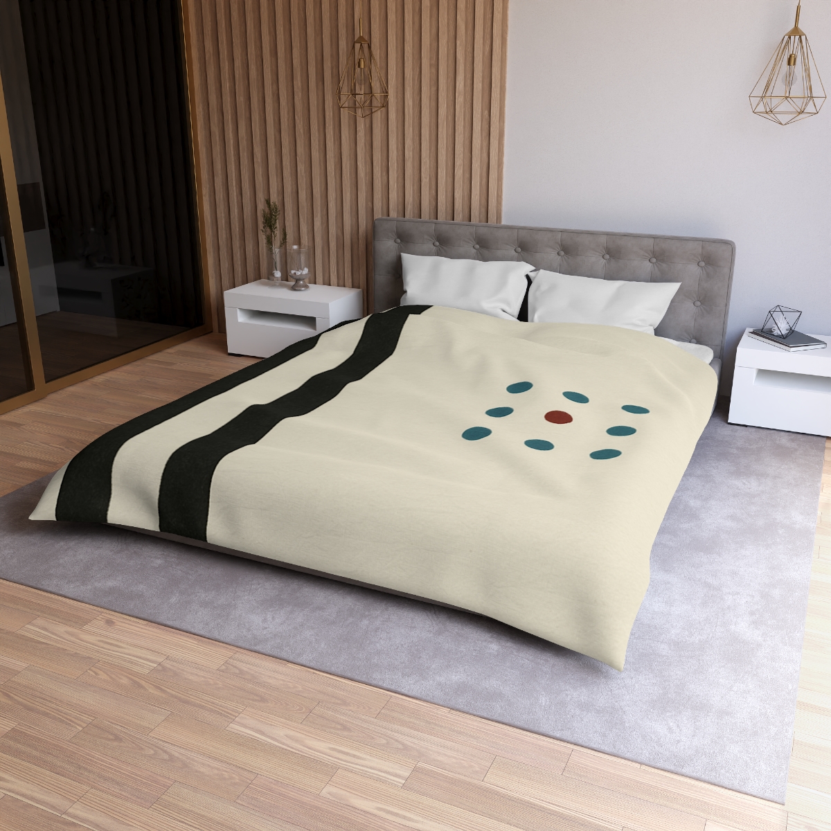 Staggered Duo And Tiny Grid personalized bedding duvets
