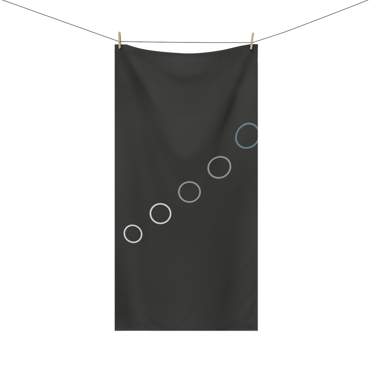 Staggered Orbit Dot Path personalized bath towels