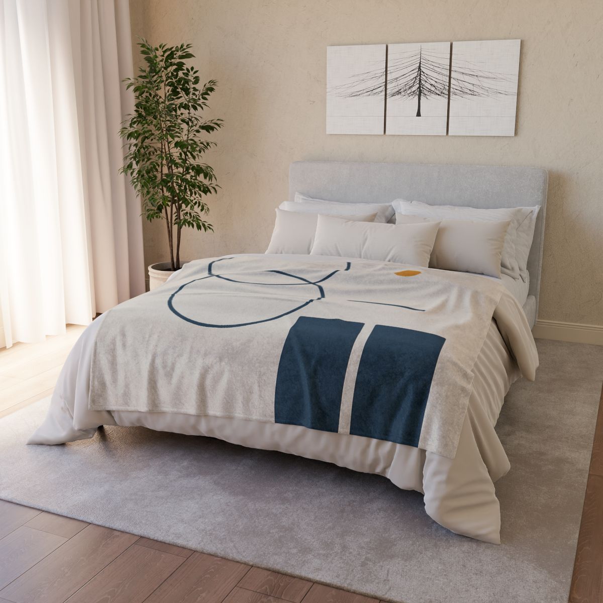 Staggered Rings Over Split Rectangle personalized cozy blankets