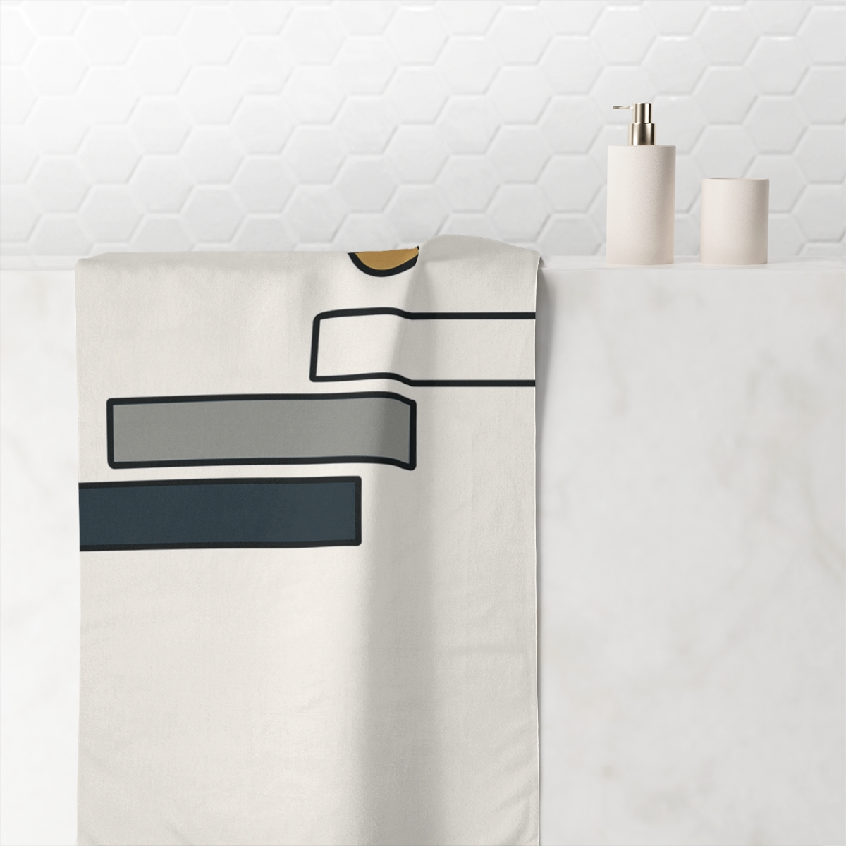 Staggered Short Bars And Pause Dot soft cotton towels