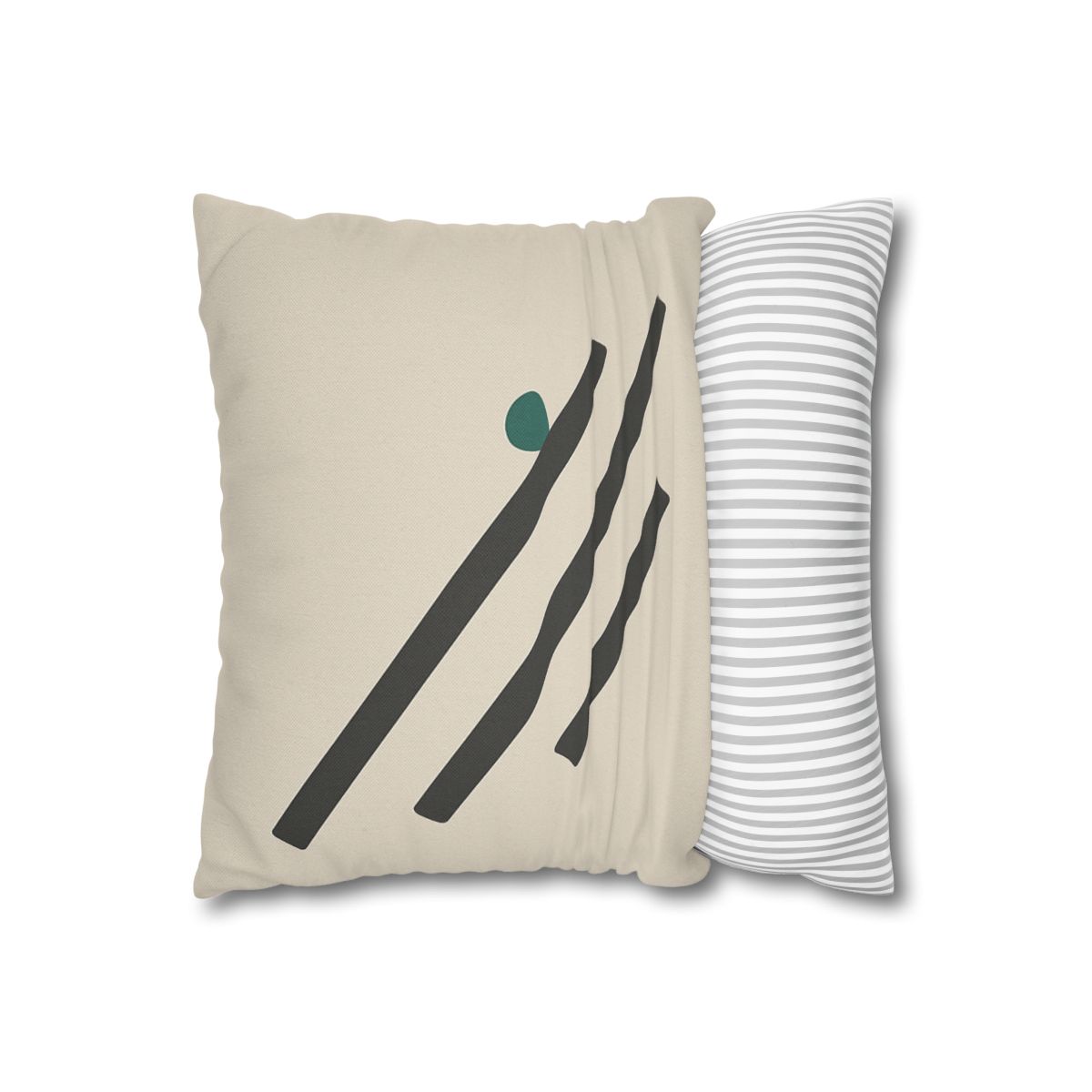 Staggered Short Bars With Quiet Dot designer print pillow cases