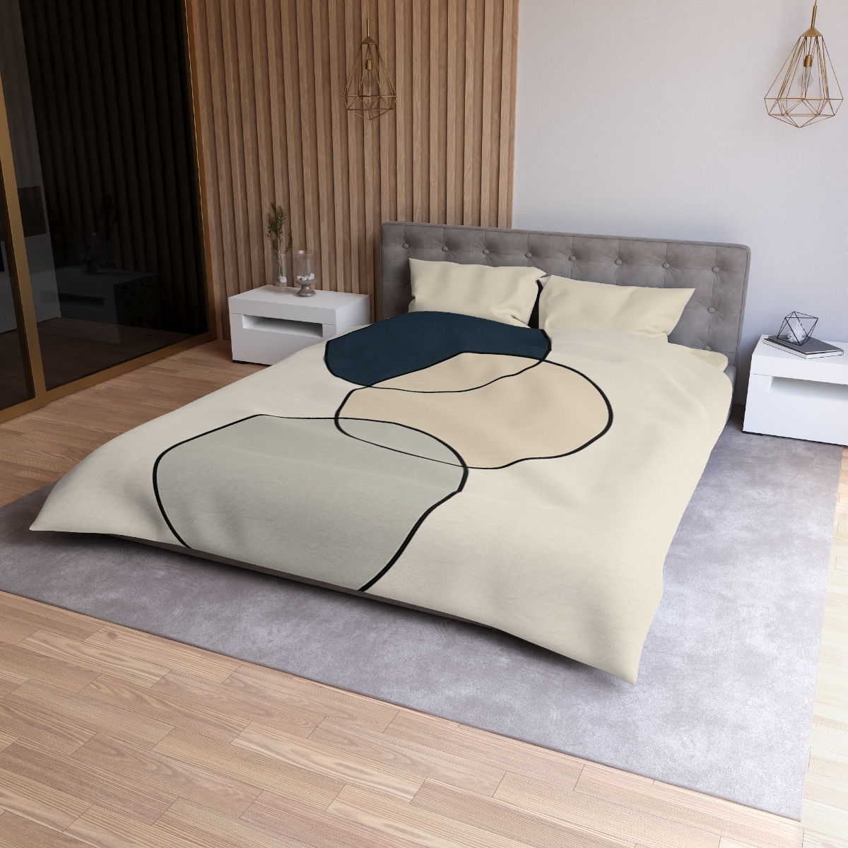 Staggered Trio Of Circles custom duvets