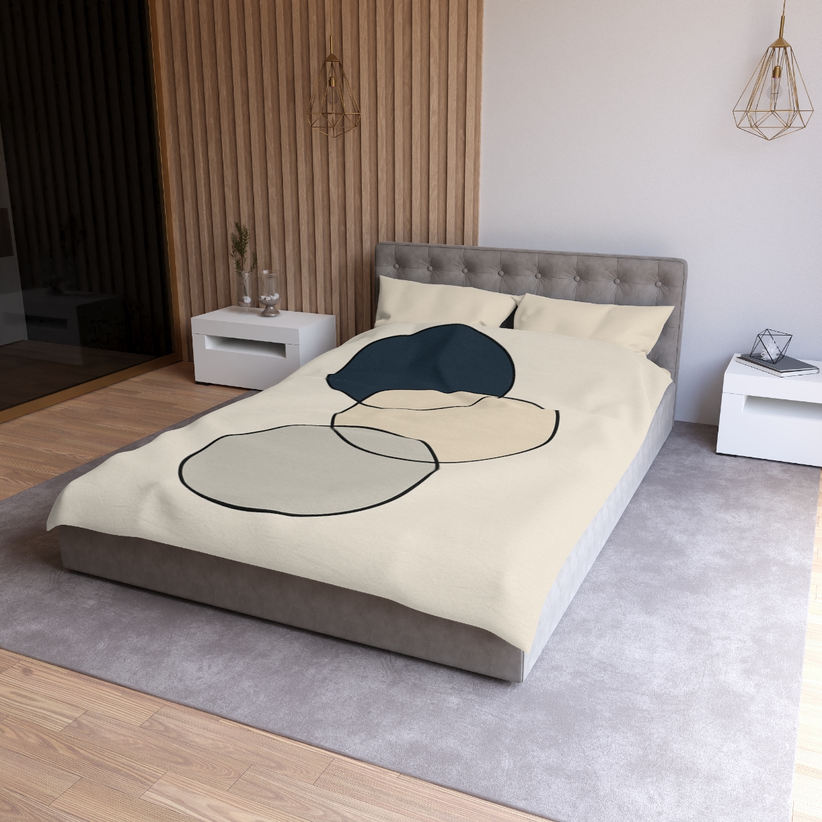 Staggered Trio Of Circles custom duvets