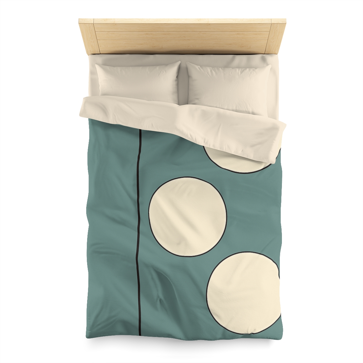 Staggered Trio Of Circles With Thin Divider personalized bedding duvets