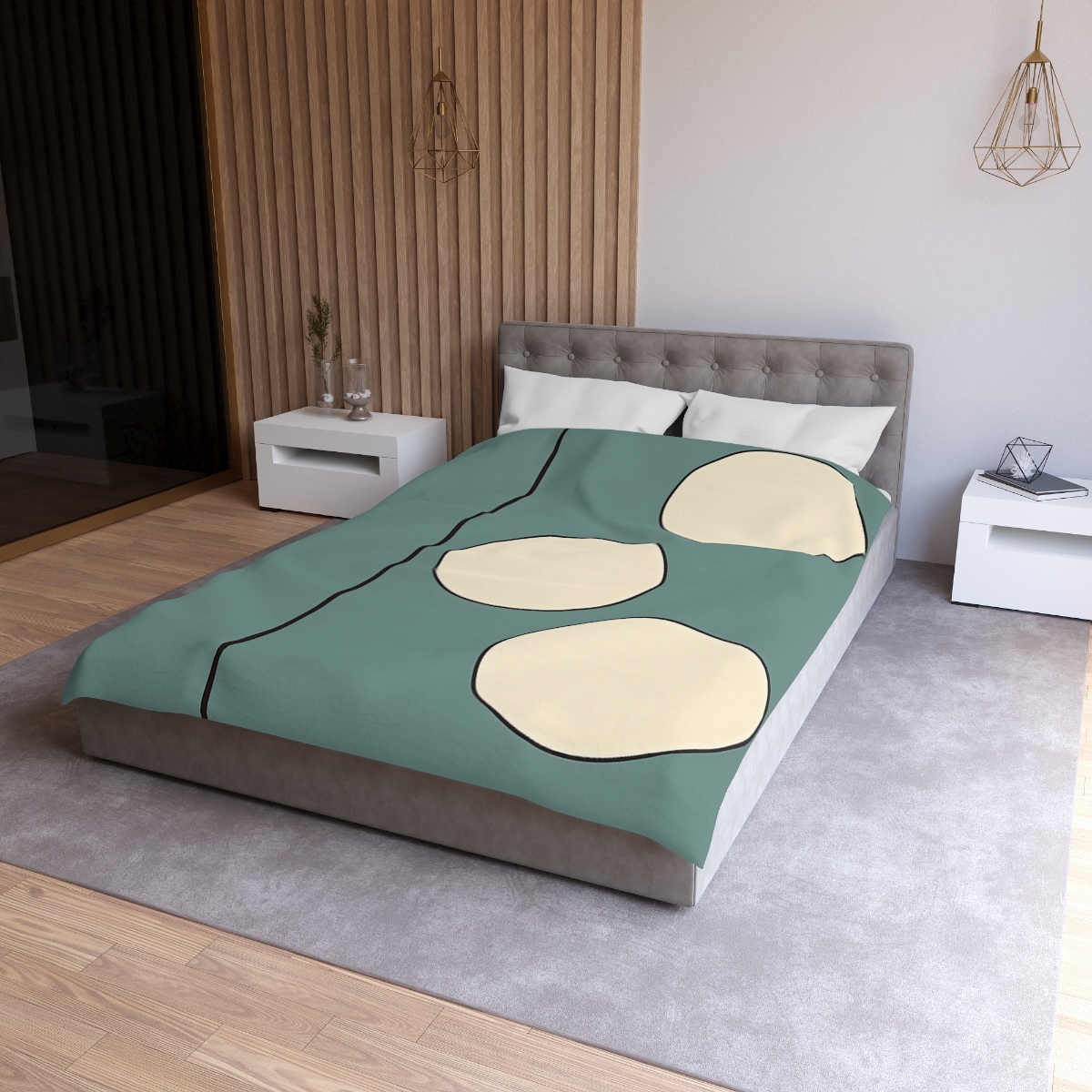 Staggered Trio Of Circles With Thin Divider personalized bedding duvets