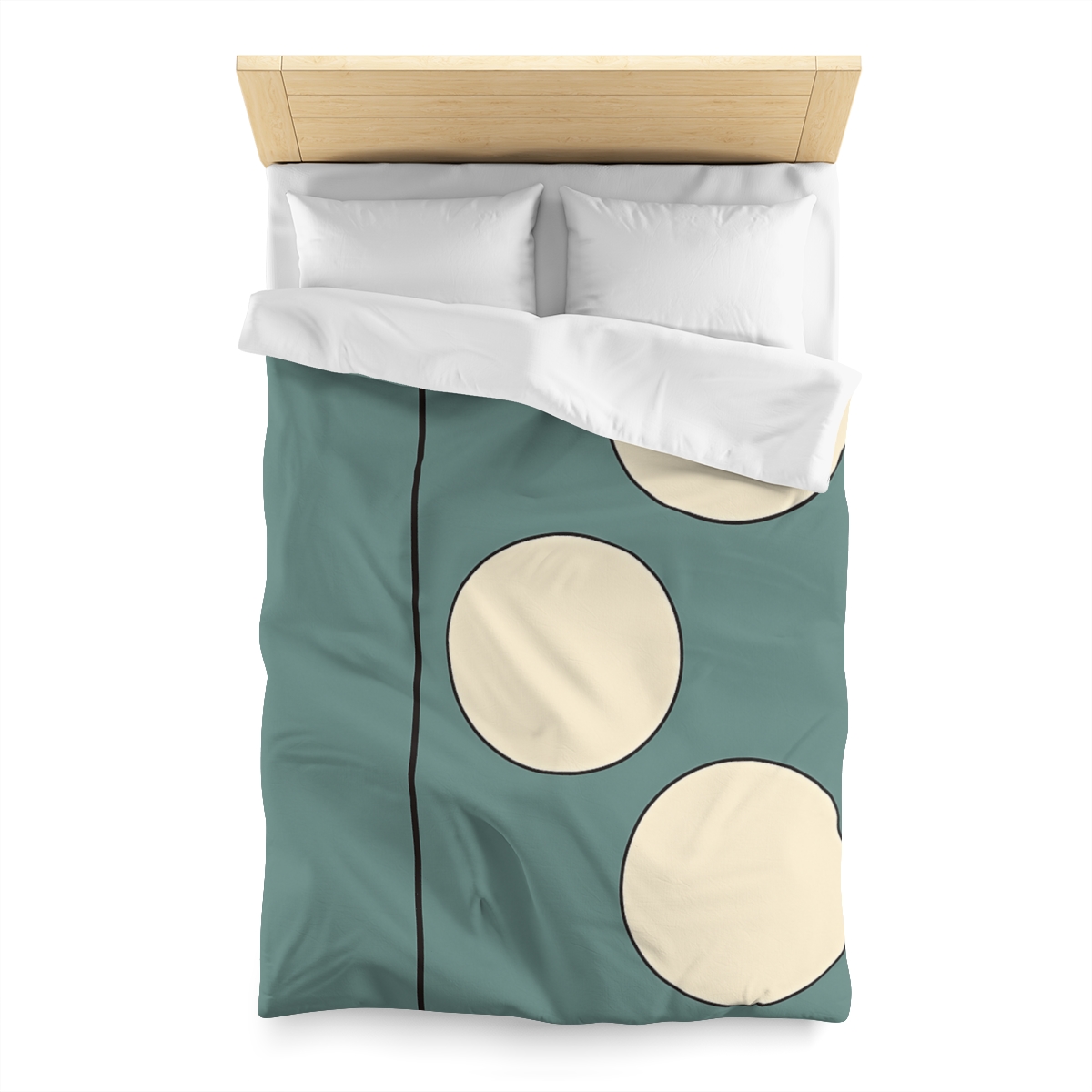 Staggered Trio Of Circles With Thin Divider personalized bedding duvets