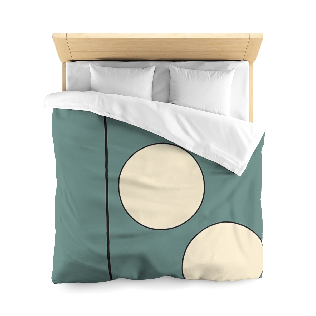 Staggered Trio Of Circles With Thin Divider personalized bedding duvets