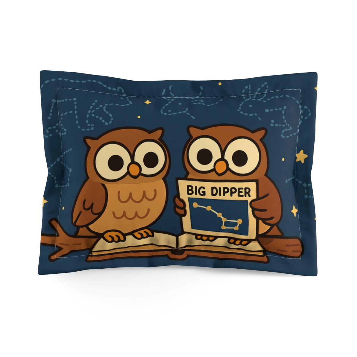 Star Map Owls Night Library designer printed pillows