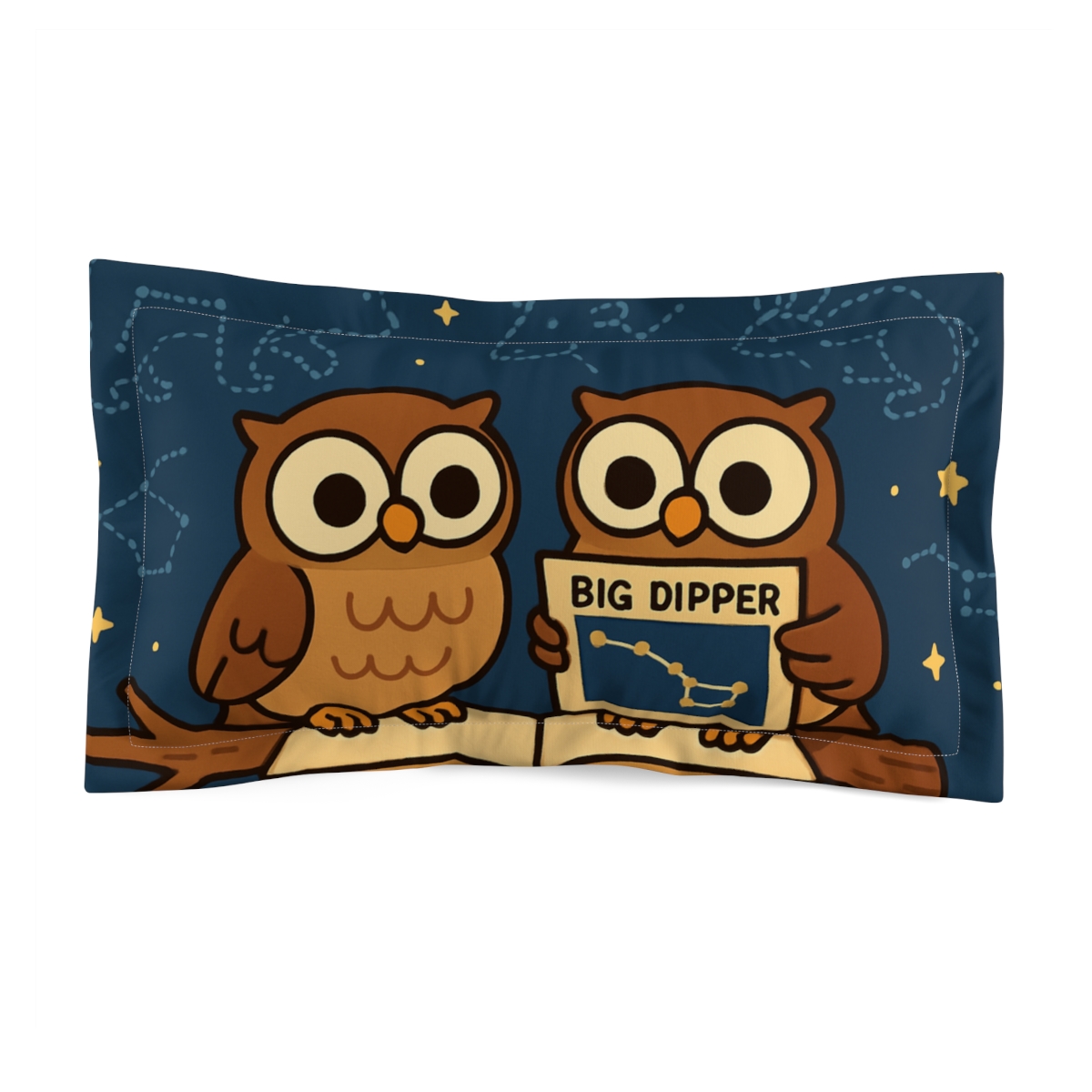 Star Map Owls Night Library designer printed pillows