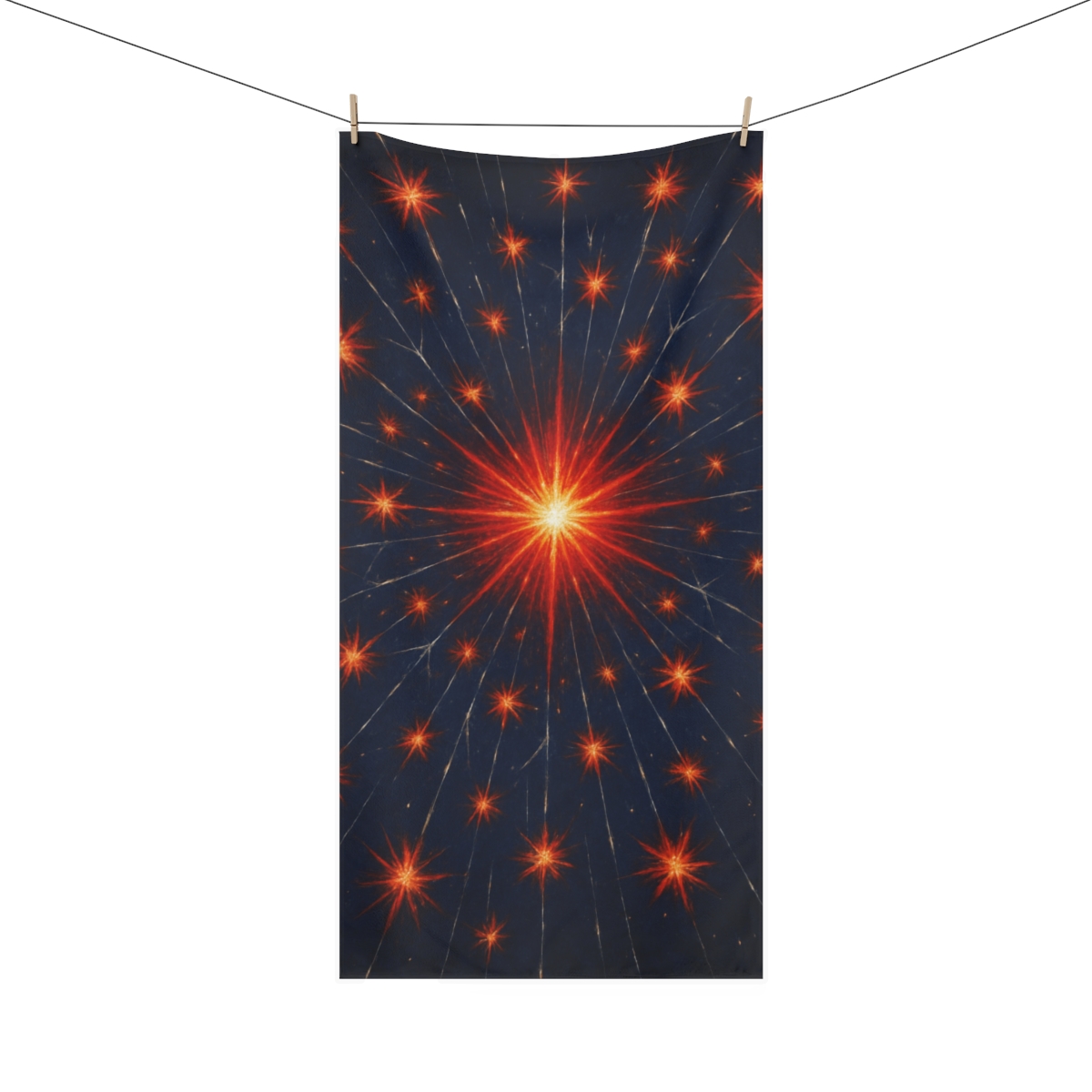 Starburst Chorus designer printed towels