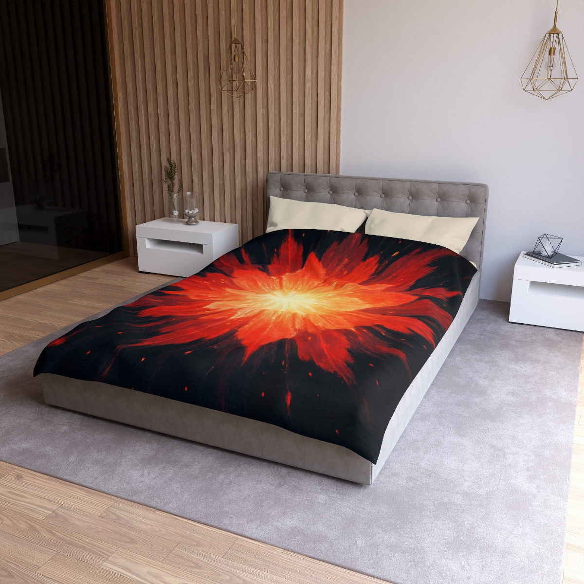 Starburst Ember Bloom custom duvets