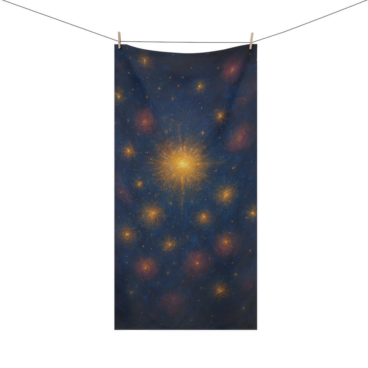 Starburst Halo Garden personalized bath towels