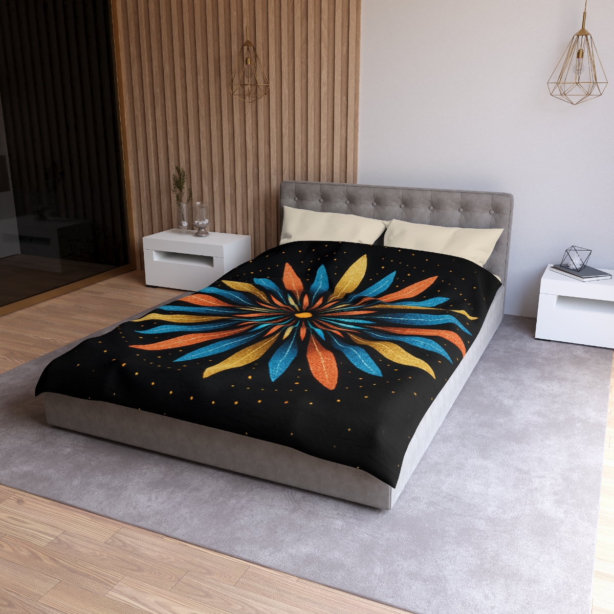 Starburst Mandala Bloom personalized bedding duvets
