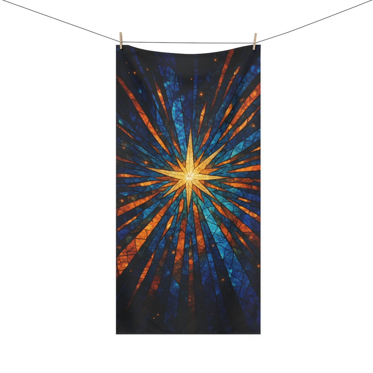 Starburst Mosaic Cascade personalized bath towels