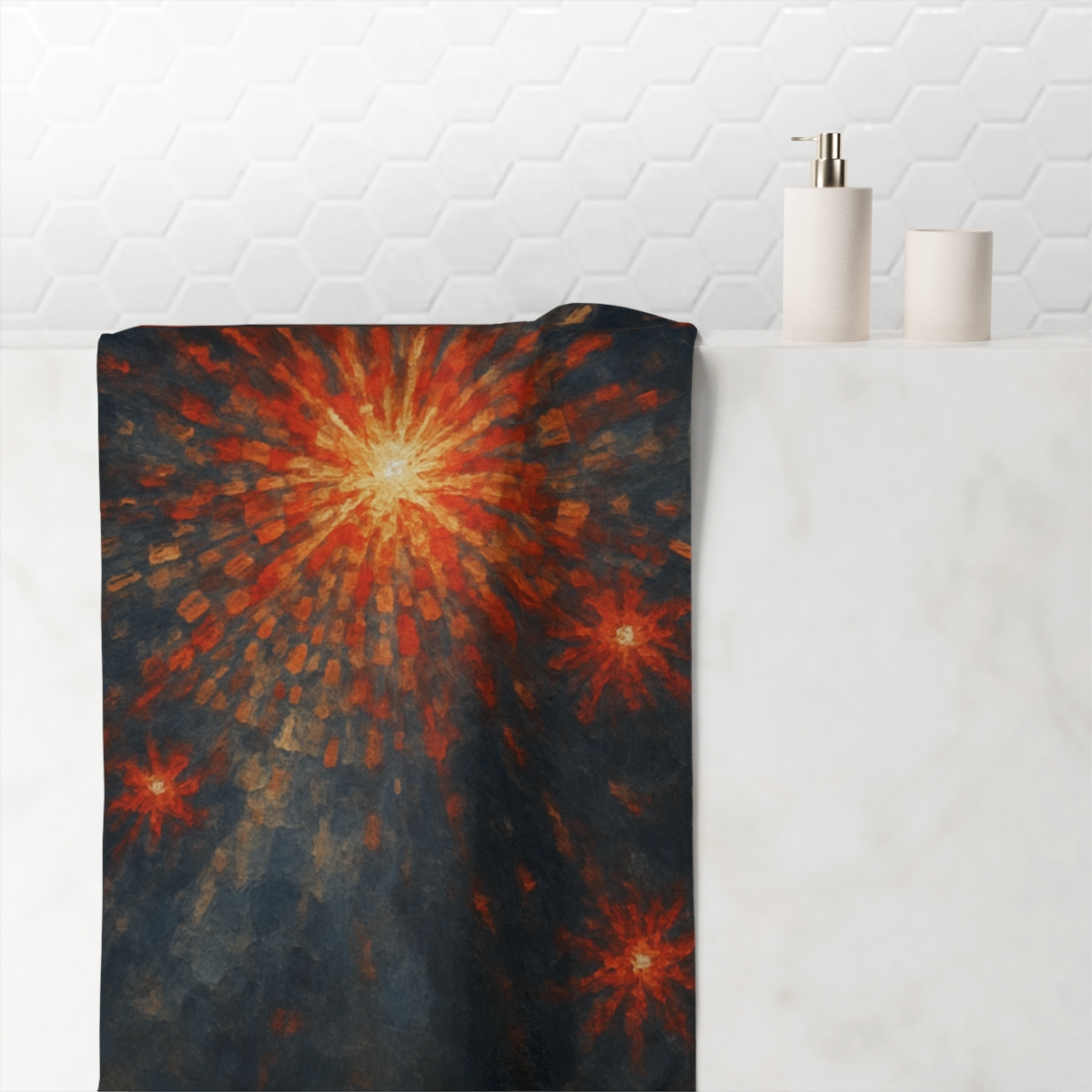Starburst Mosaic Dawn custom towels