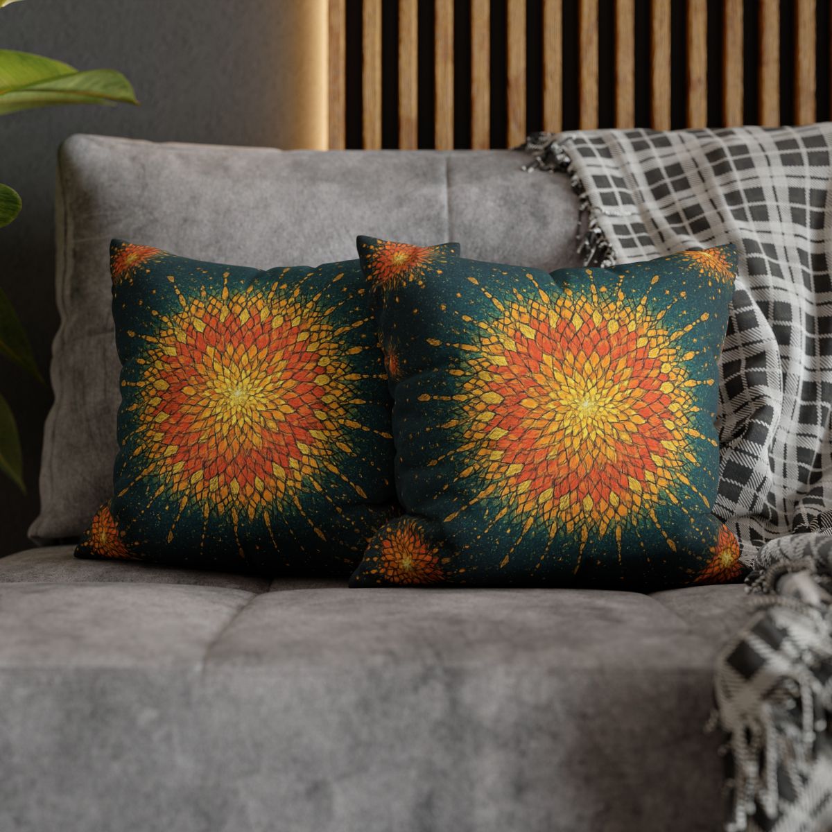 Starburst Mosaic Halo personalized pillow covers