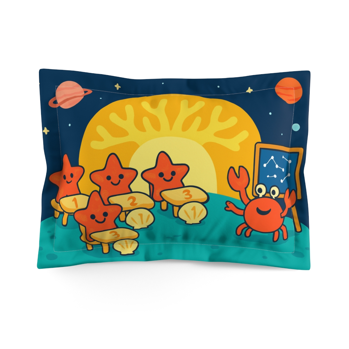 Starfish School On Coral Planet gift pillows for home