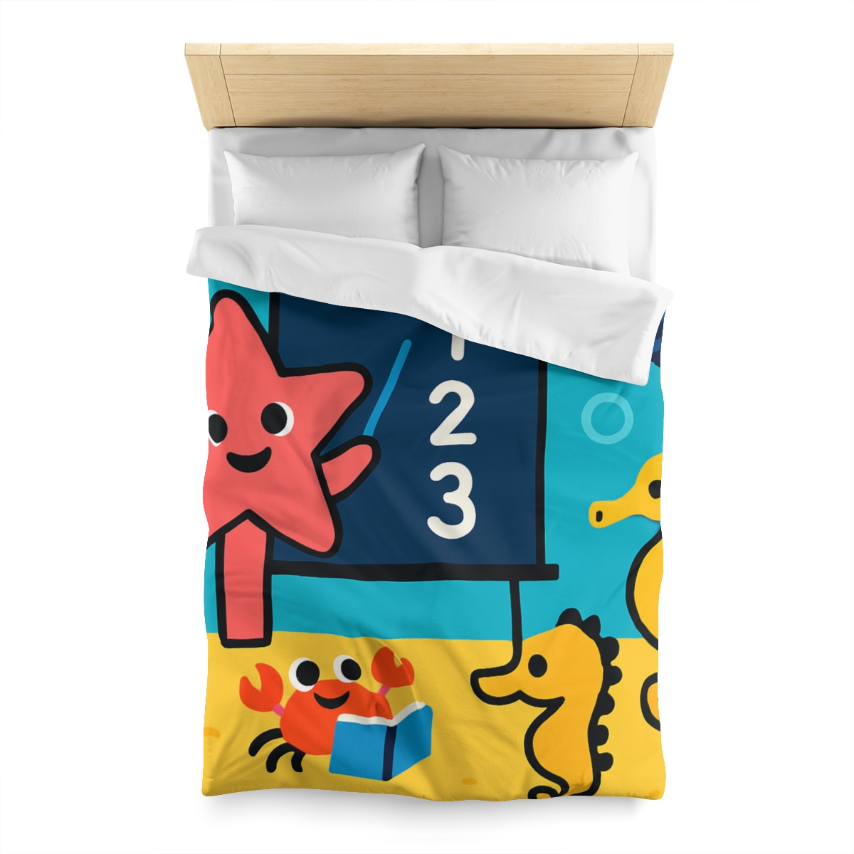 Starfish Schoolhouse Adventure designer printed duvets