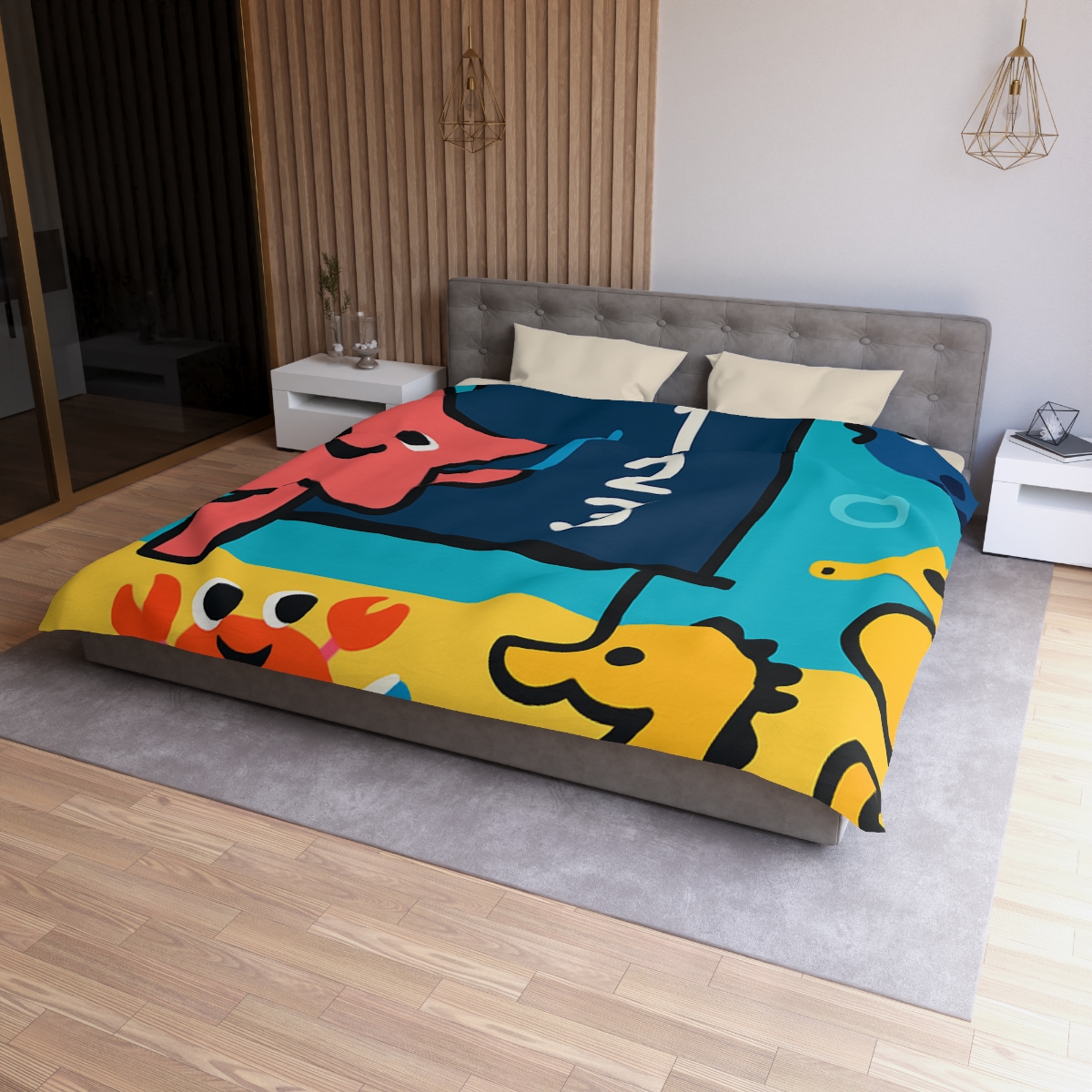 Starfish Schoolhouse Adventure designer printed duvets