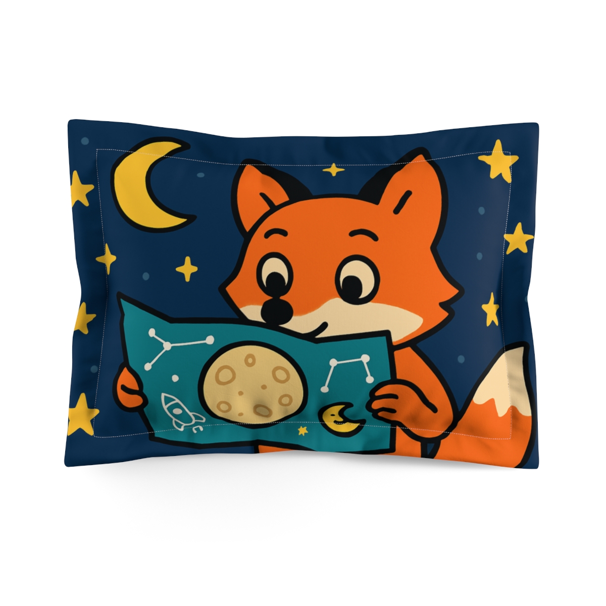 Stargazer Fox And Moon Map personalized decorative pillows