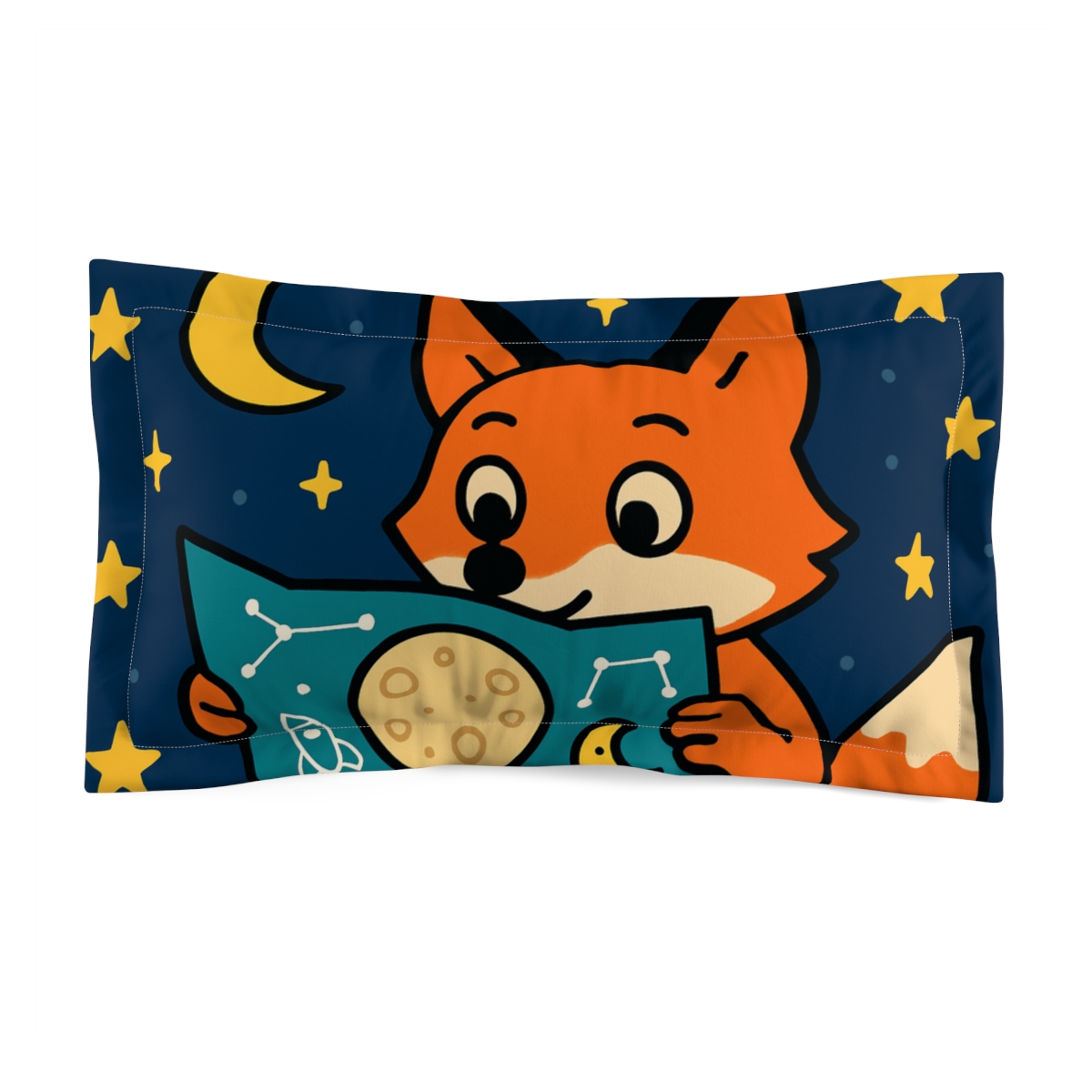 Stargazer Fox And Moon Map personalized decorative pillows