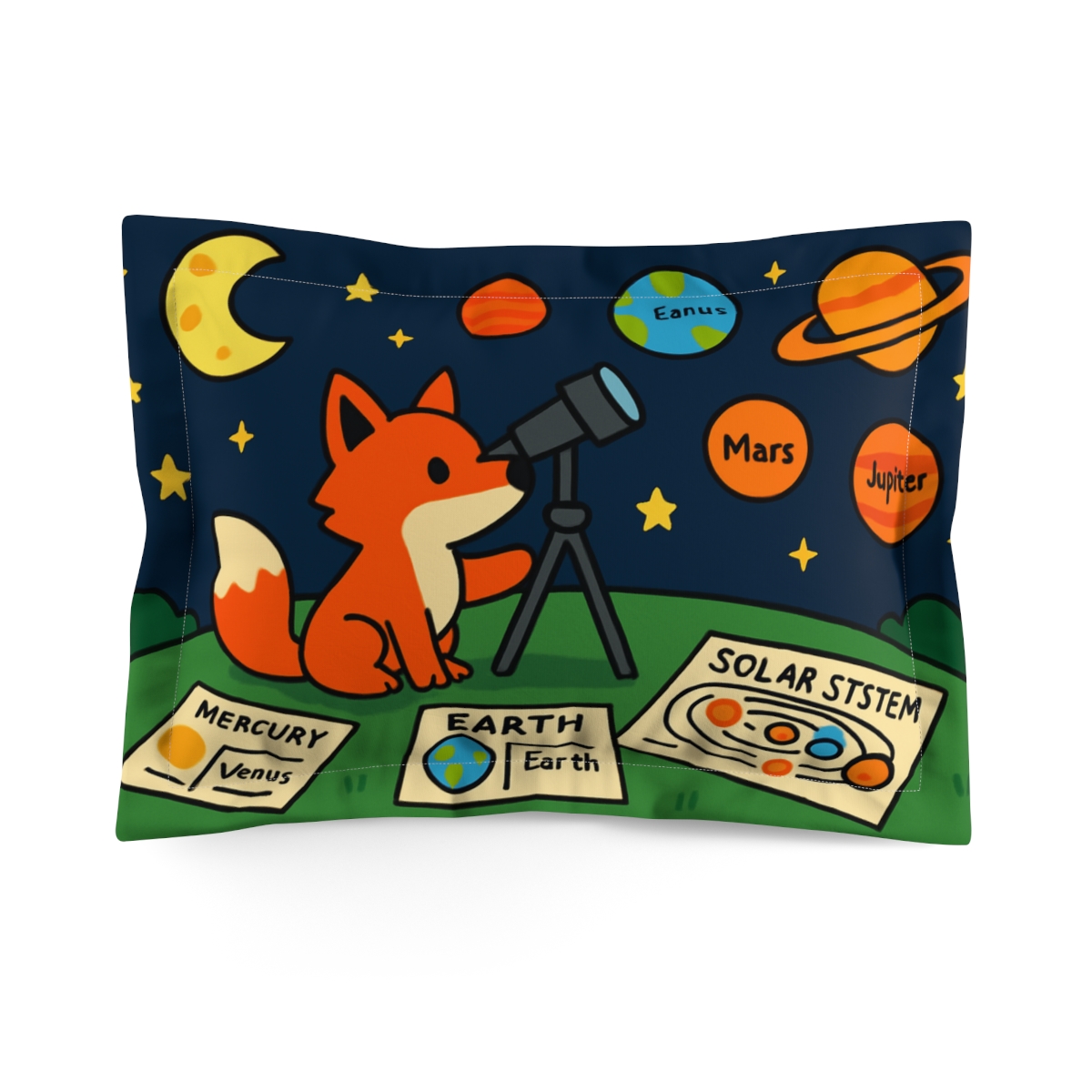 Stargazer Fox And The Planet Map comfortable bed pillows