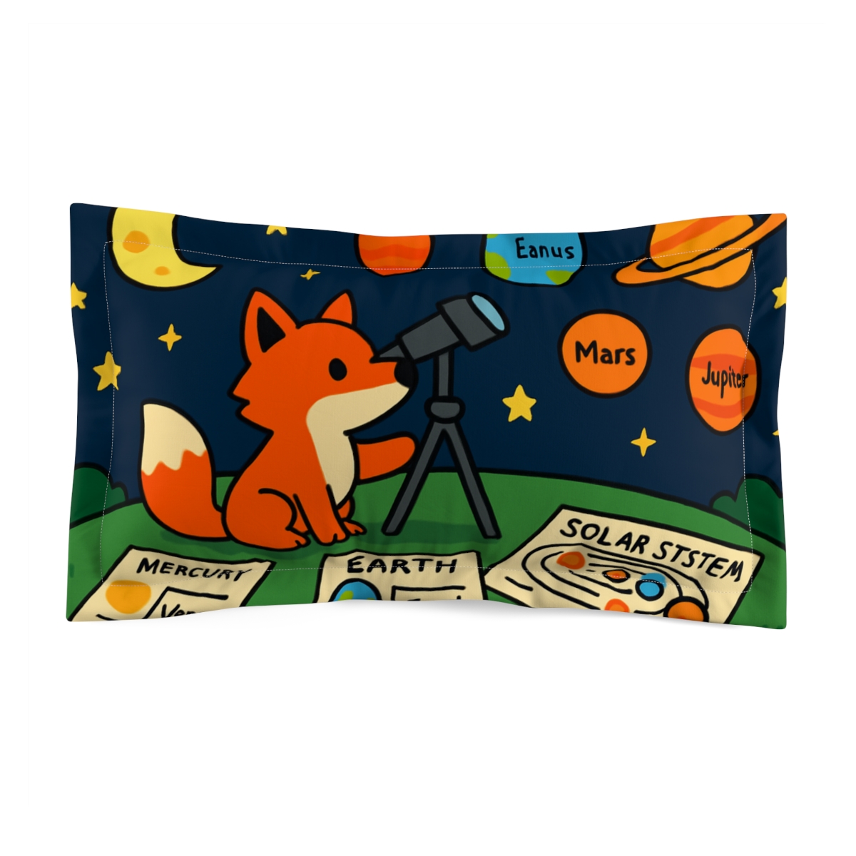 Stargazer Fox And The Planet Map comfortable bed pillows