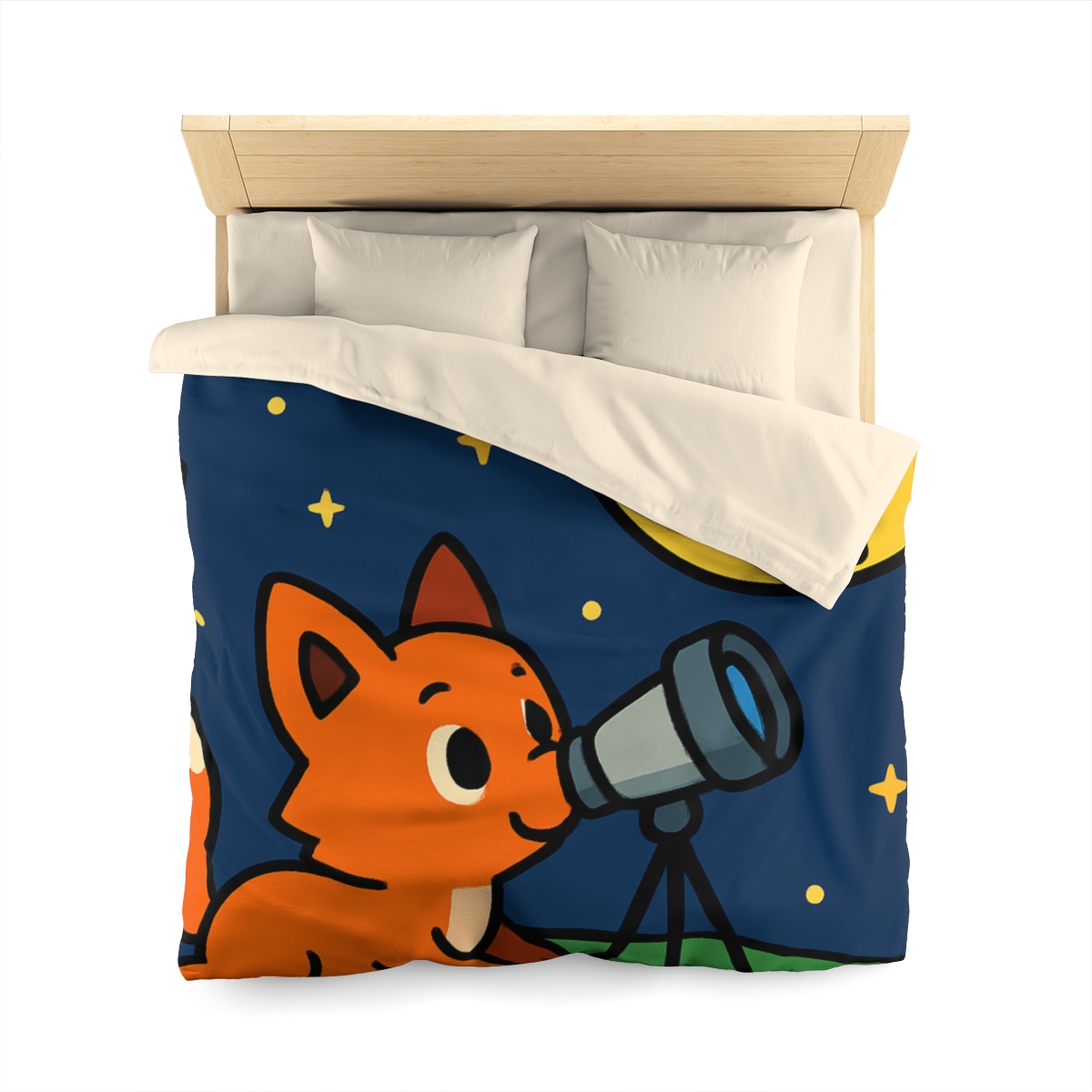Stargazer Fox In The Moon Meadow warm winter duvets