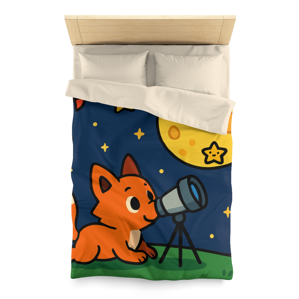 Stargazer Fox In The Moon Meadow warm winter duvets