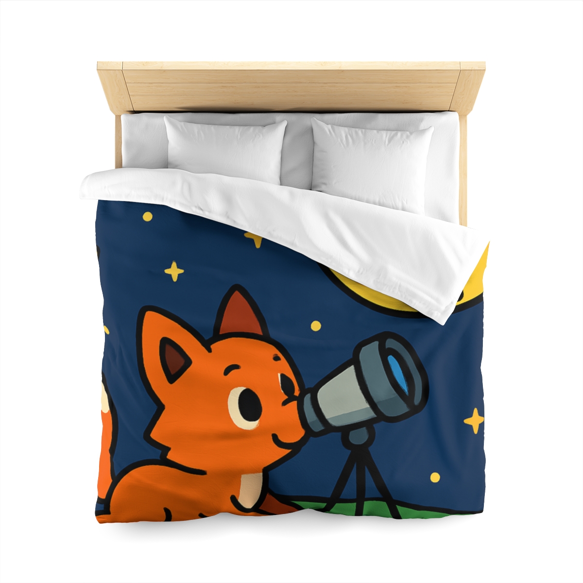 Stargazer Fox In The Moon Meadow warm winter duvets