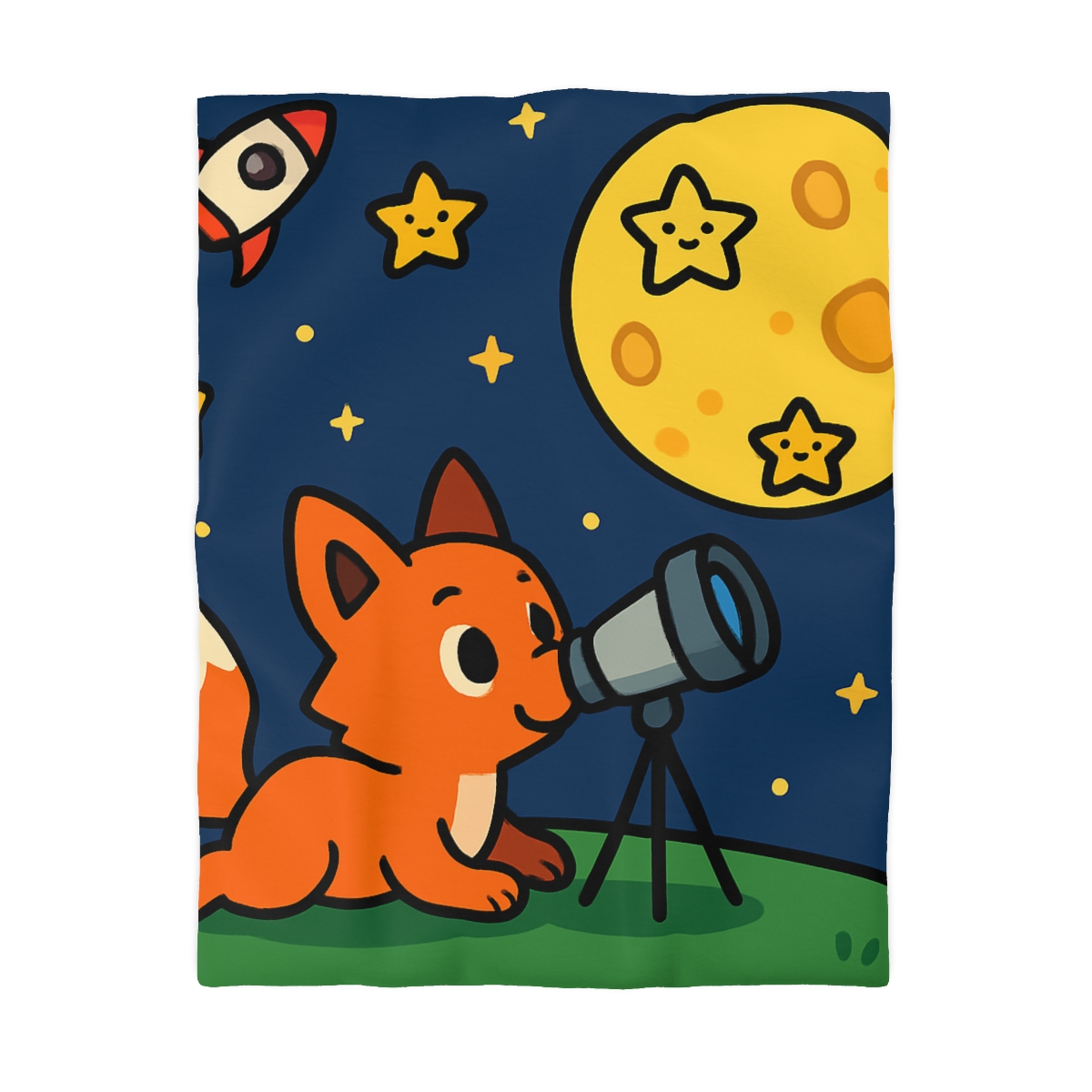 Stargazer Fox In The Moon Meadow warm winter duvets