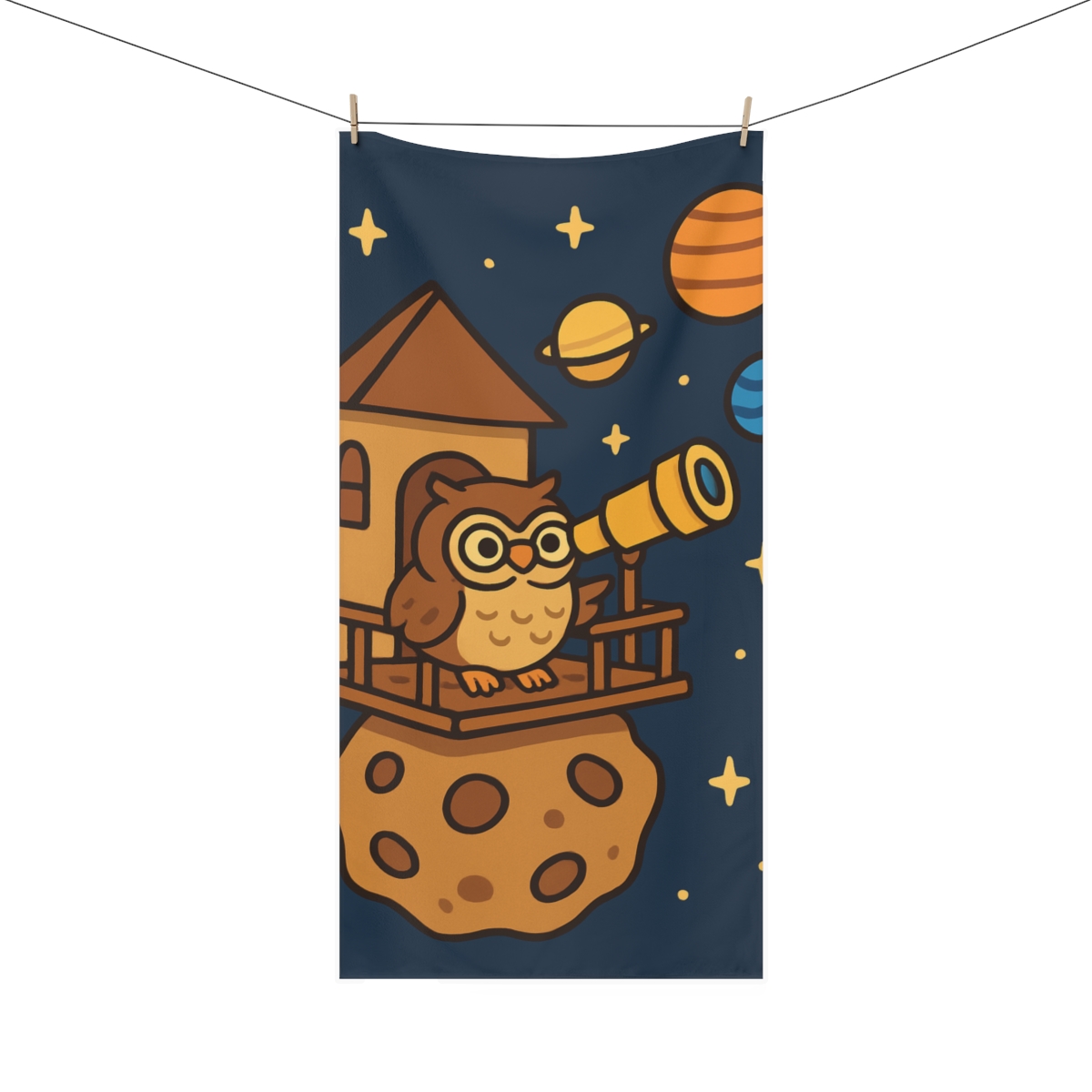 Stargazer Owl Observatory comfortable face towels