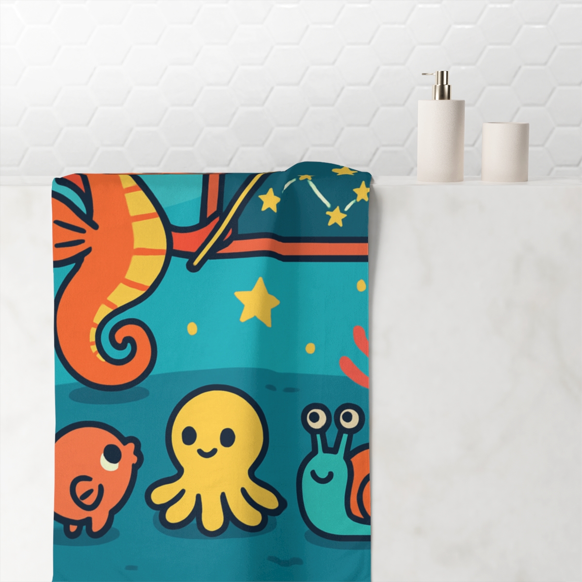 Stargazer Seahorse School decorative home towels
