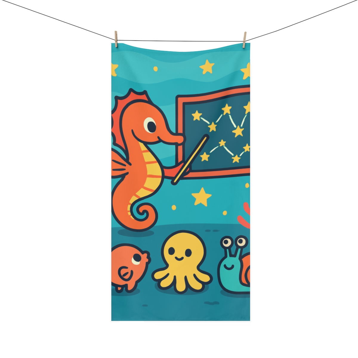 Stargazer Seahorse School decorative home towels