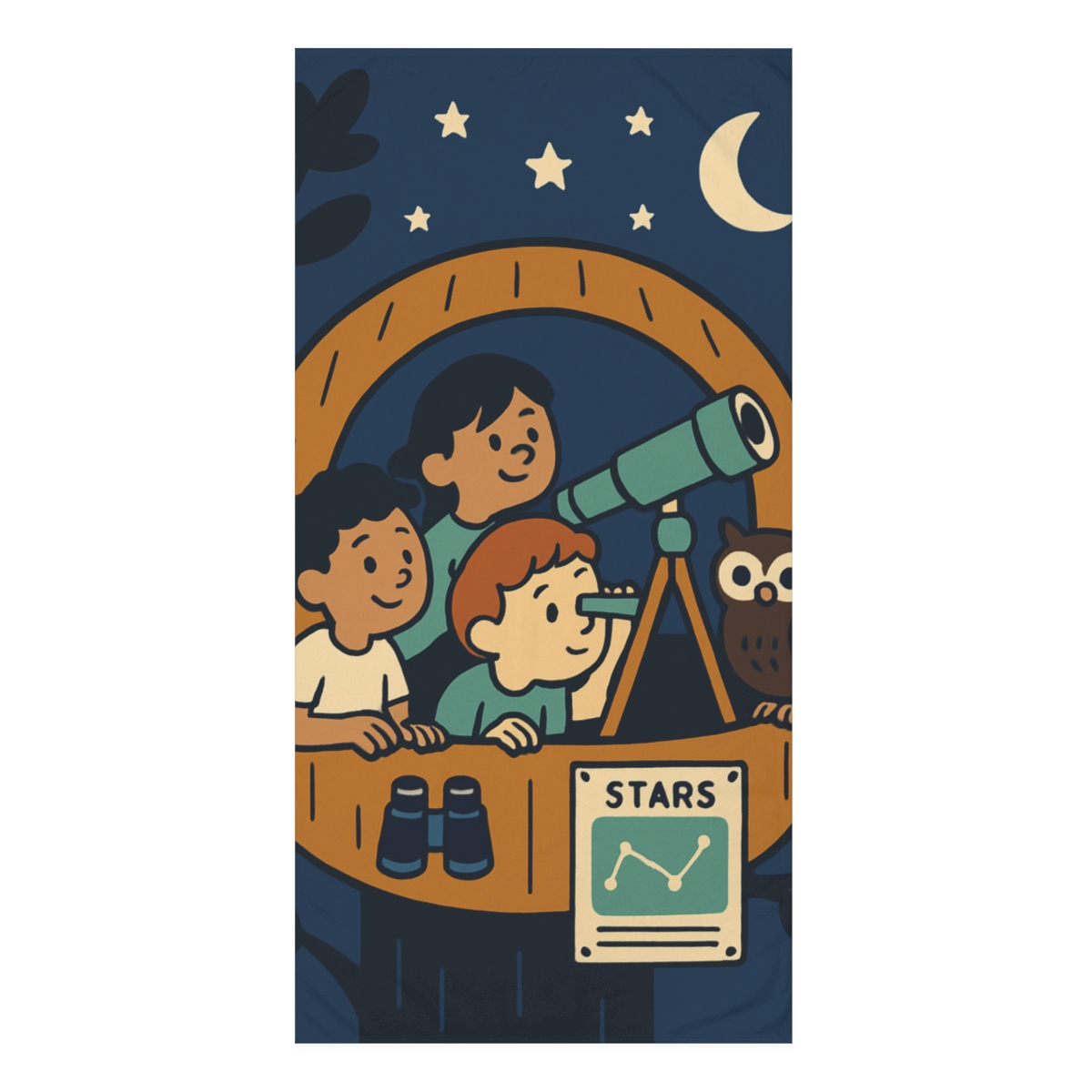 Stargazer Treehouse Club personalized bath towels