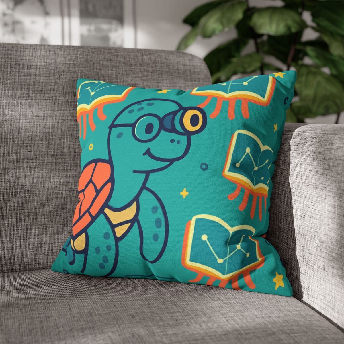 Stargazer Turtle And Floating Jellybooks trendy patterned pillow cases
