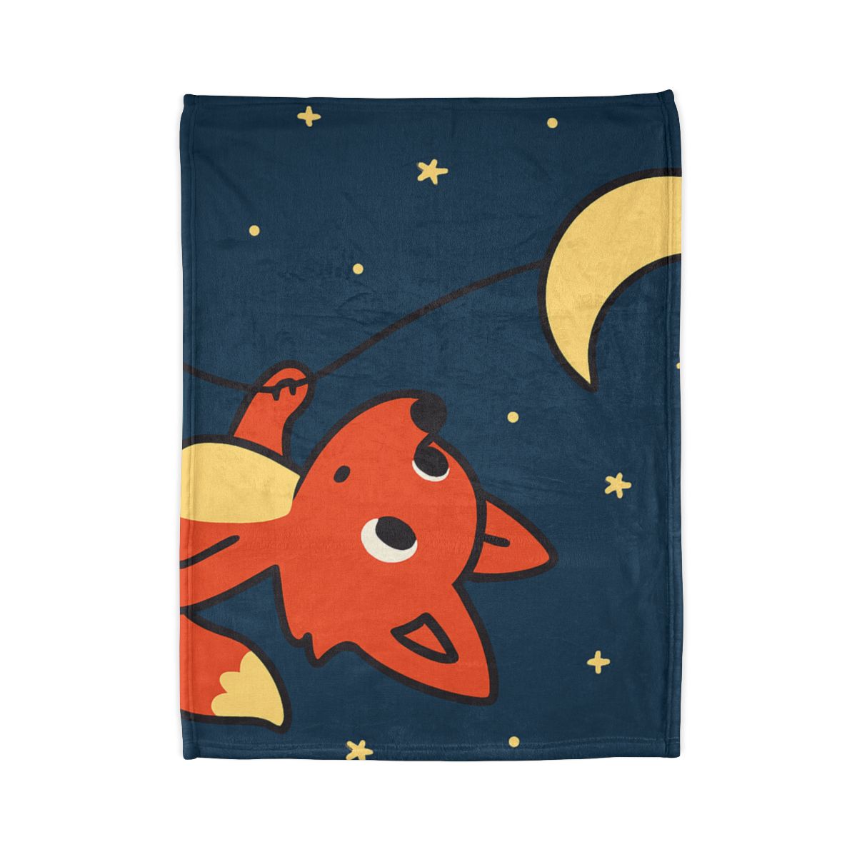 Stargazing Fox And Moon Kite trendy patterned blankets