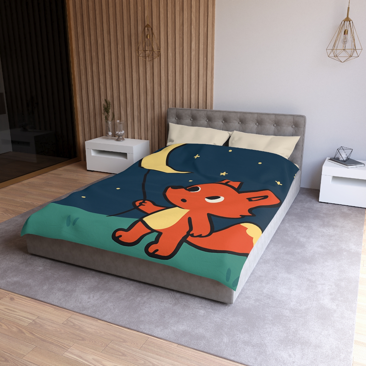 Stargazing Fox And Moon Kite trendy bedroom duvets