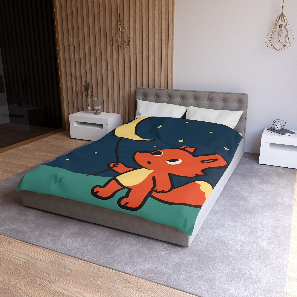 Stargazing Fox And Moon Kite trendy bedroom duvets