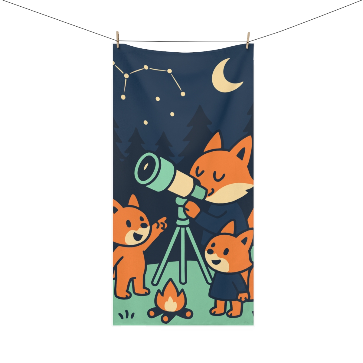 Stargazing Fox Camp comfortable face towels