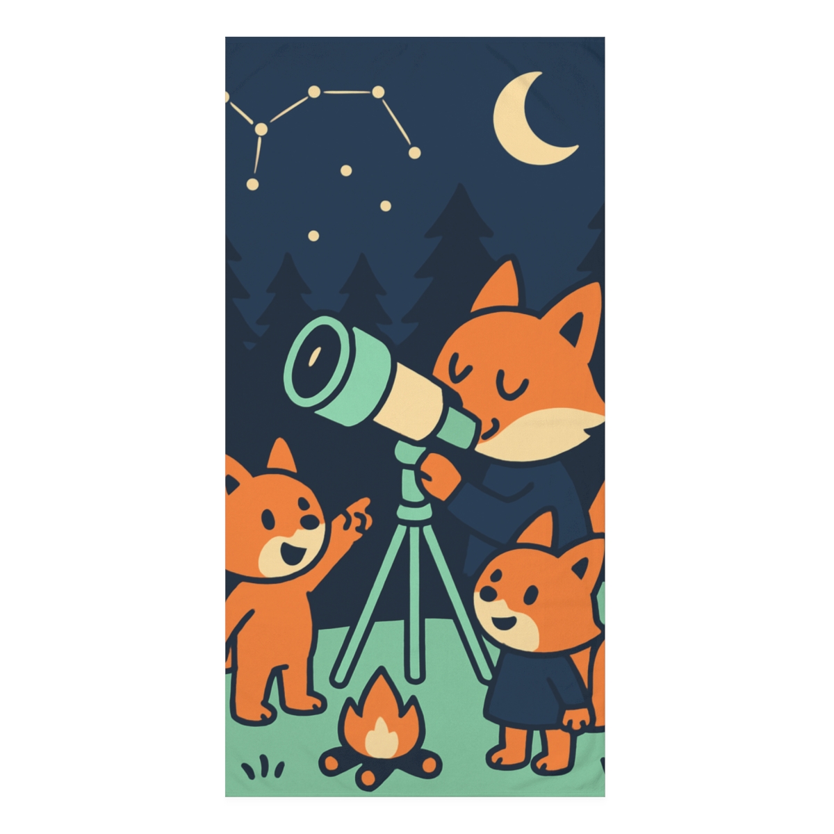 Stargazing Fox Camp comfortable face towels