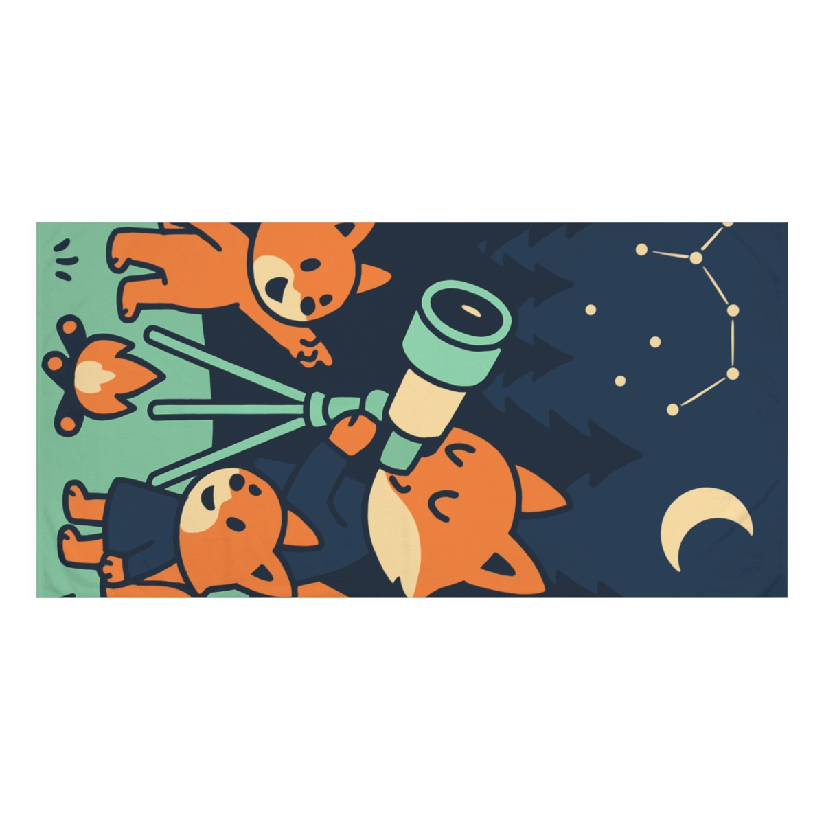 Stargazing Fox Camp comfortable face towels